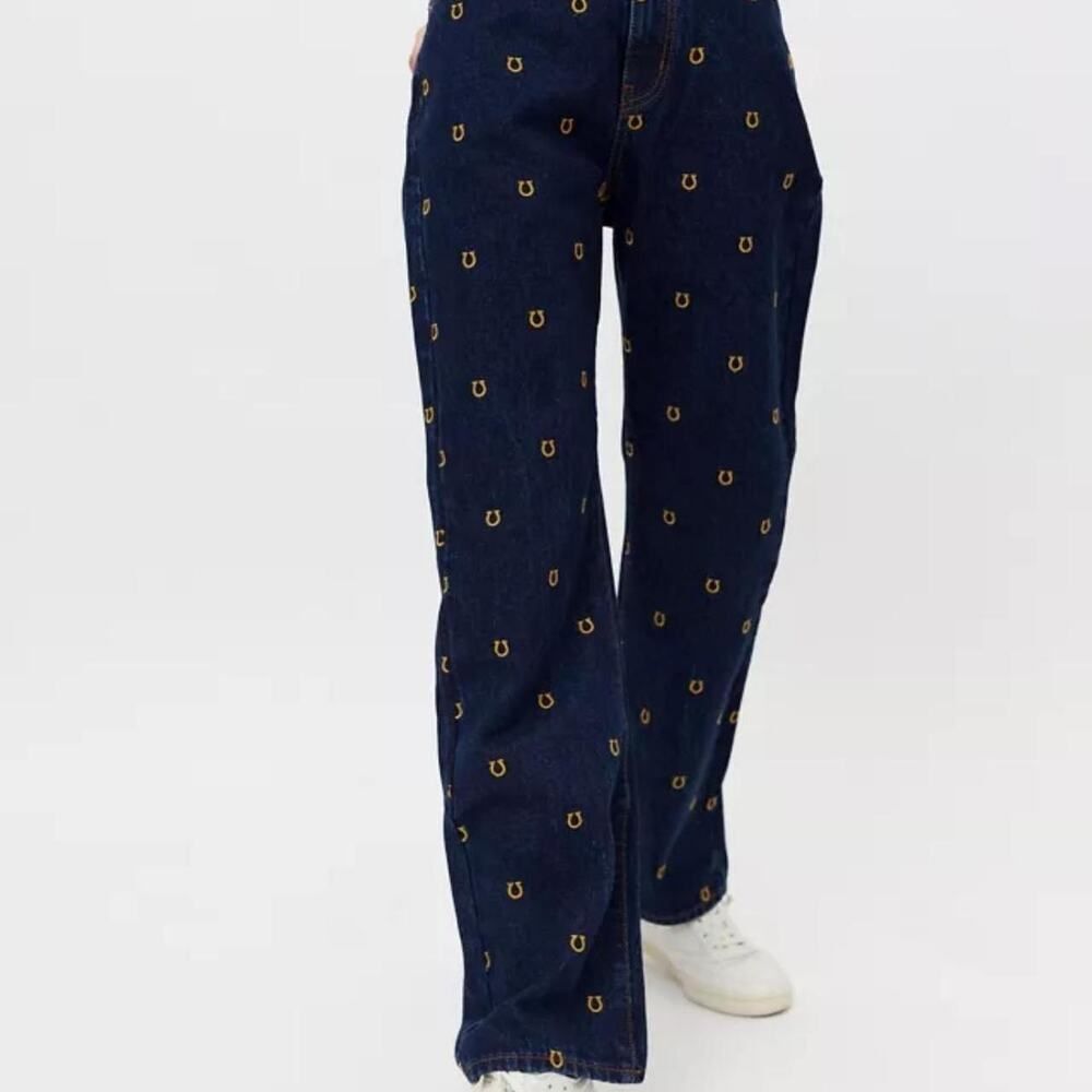 Urban outfitters $130 viral horseshoe baggy dad cowboy jeans sz 26